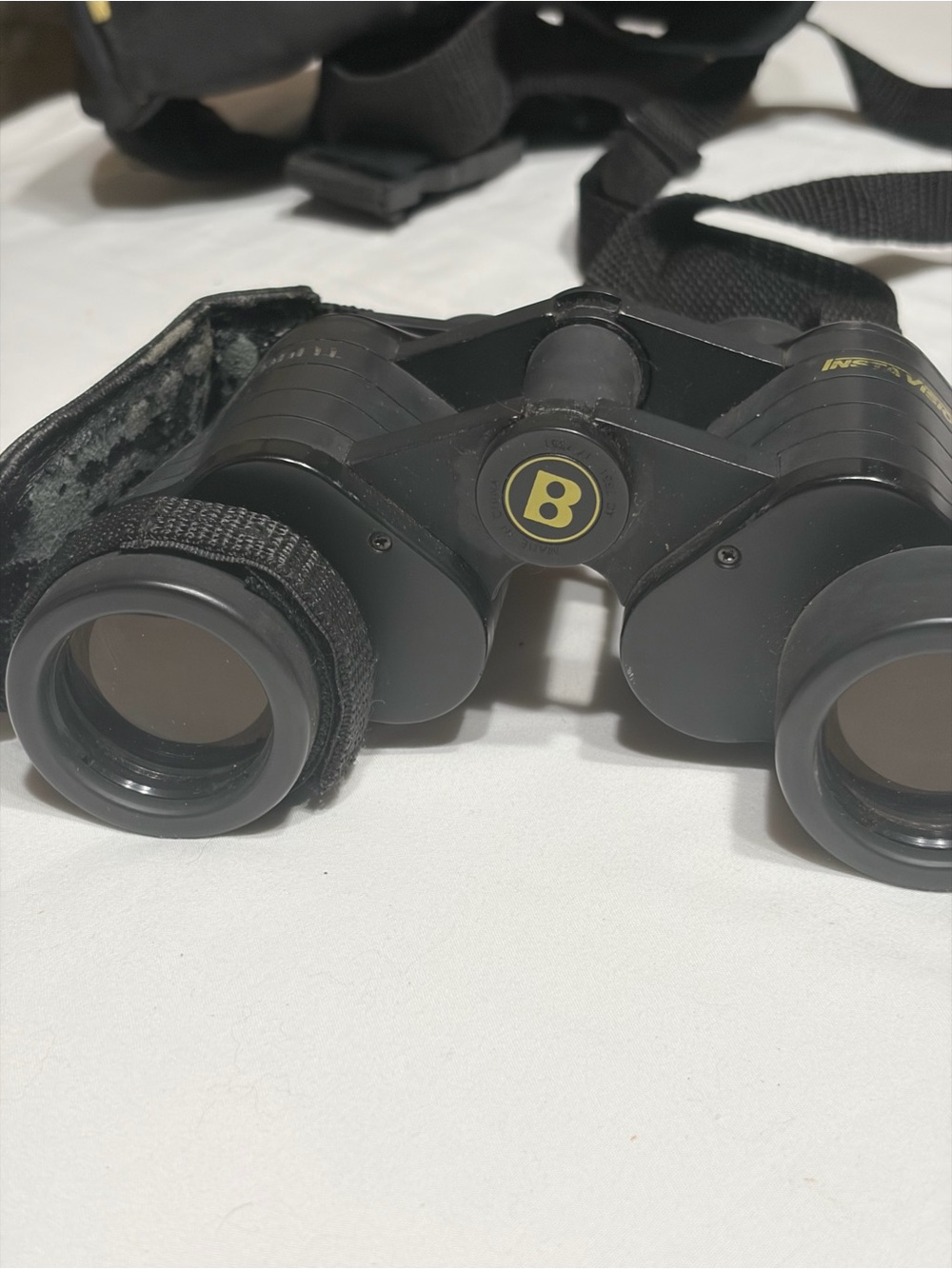 Compact Bushnell Black Binoculars with Neck Strap